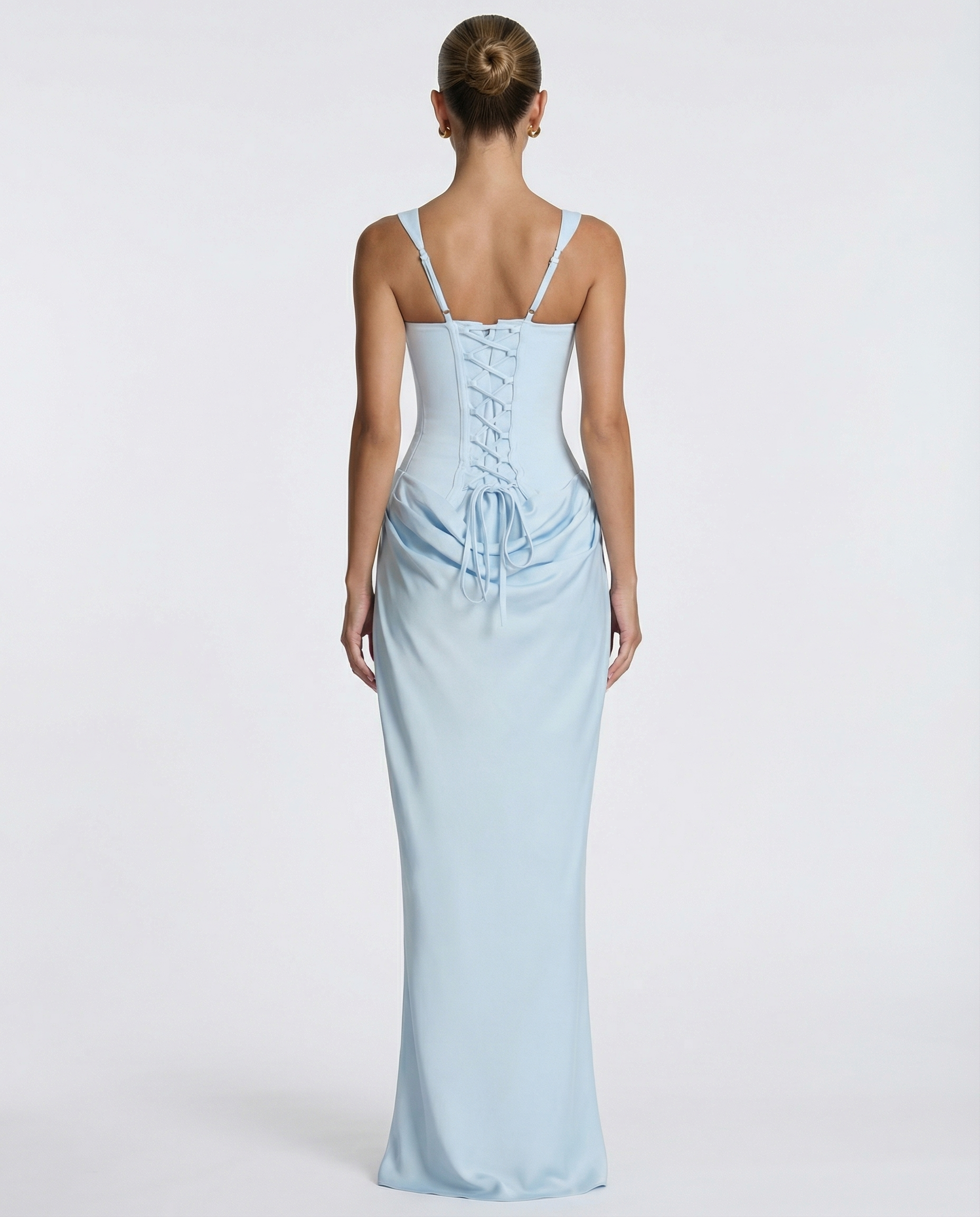 Vestido maxi mujer elegante con corsé y efecto reloj de arena