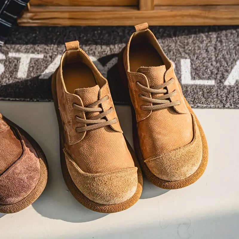 Zapatos ortopédicos hombre de cuero con suela cómoda