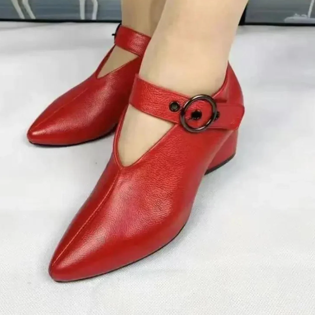 Zapatos ortopédicos mujer con correa y punta fina – estilo casual cómodo diario