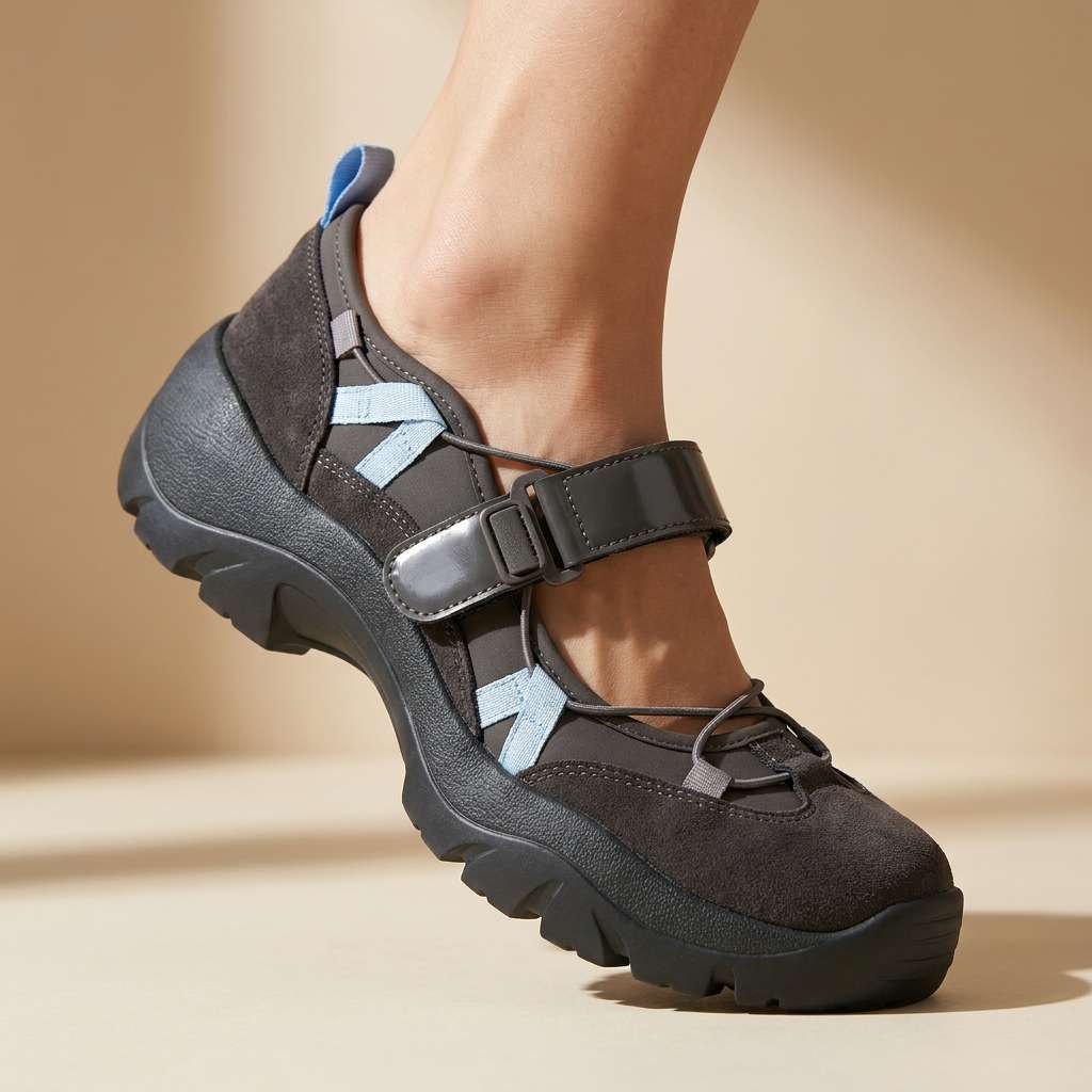 Mocasines planos mujer de lona con tira ajustable
