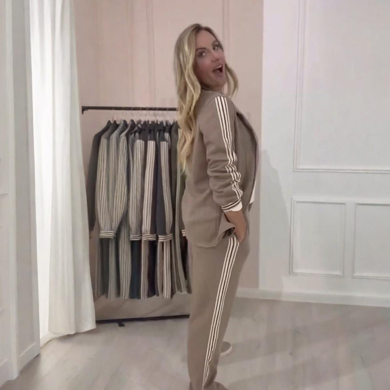 Conjunto de dos piezas mujer con blazer y pantalón ancho