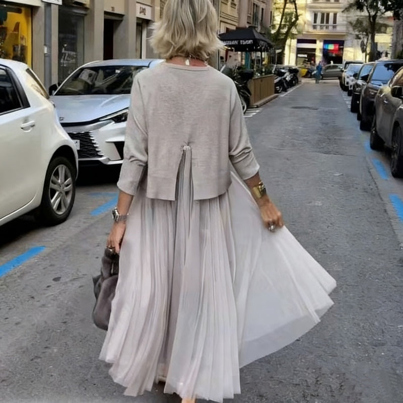 Conjunto mujer dos piezas con vestido largo fluido