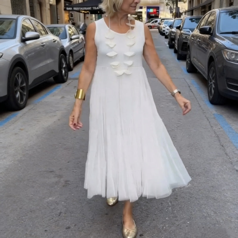 Conjunto mujer dos piezas con vestido largo fluido