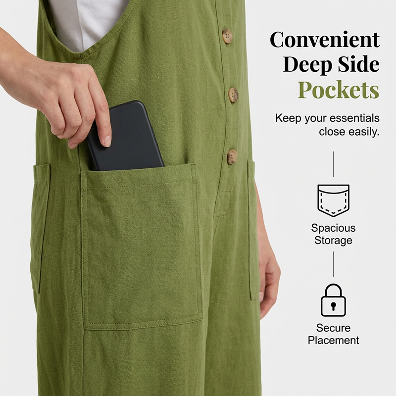 Overall mujer amplio con tirantes ajustables – casual cómodo verano