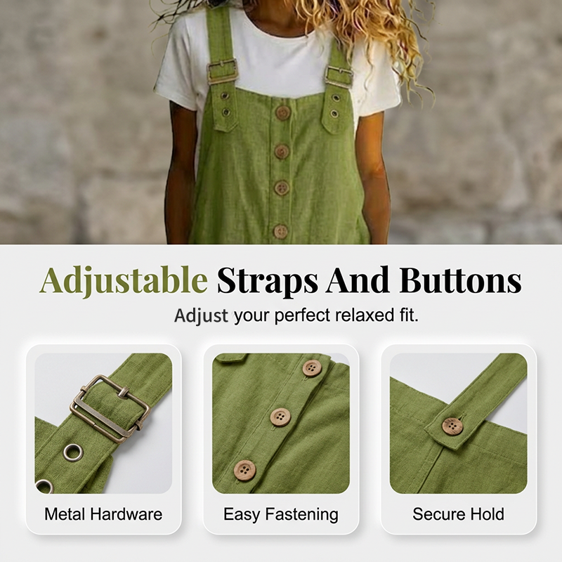 Overall mujer amplio con tirantes ajustables – casual cómodo verano