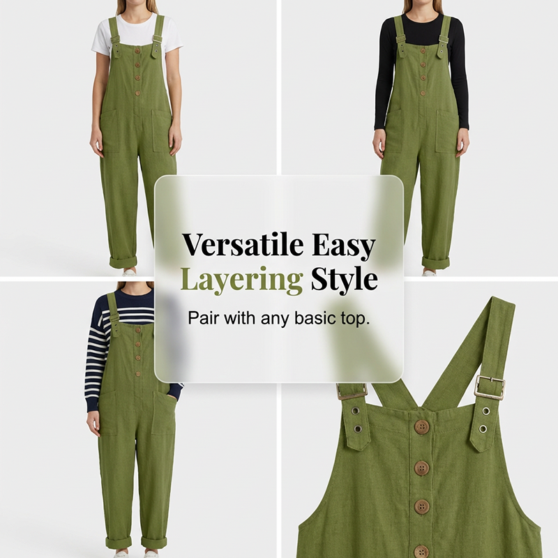 Overall mujer amplio con tirantes ajustables – casual cómodo verano