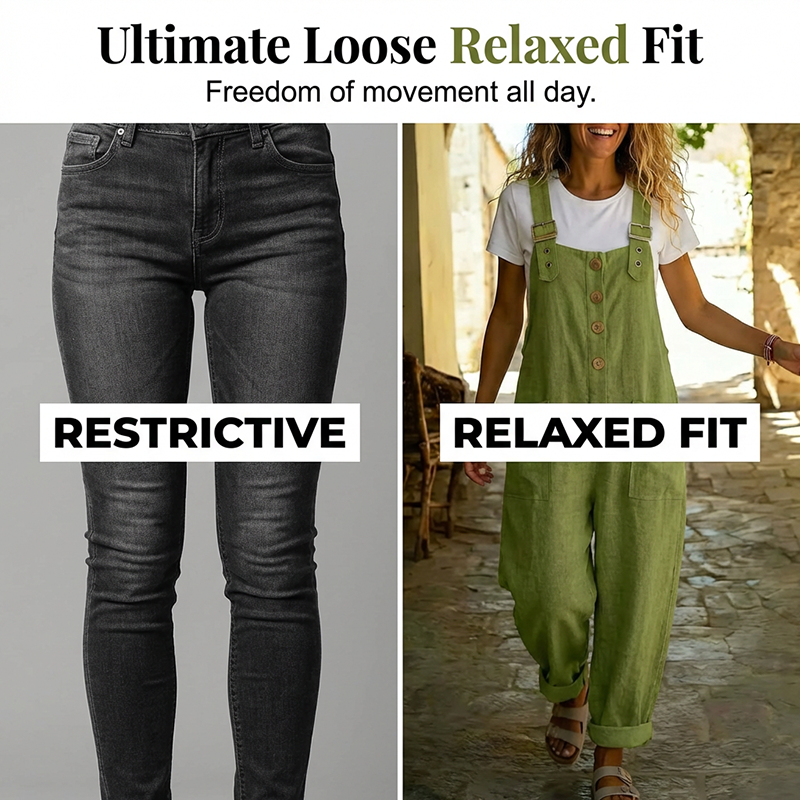 Overall mujer amplio con tirantes ajustables – casual cómodo verano