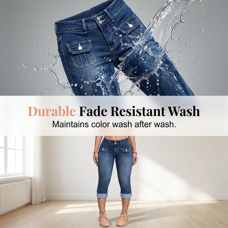 Pantalones Capri Denim Mujer Ajustados – Estilo Cómodo y Moldeador