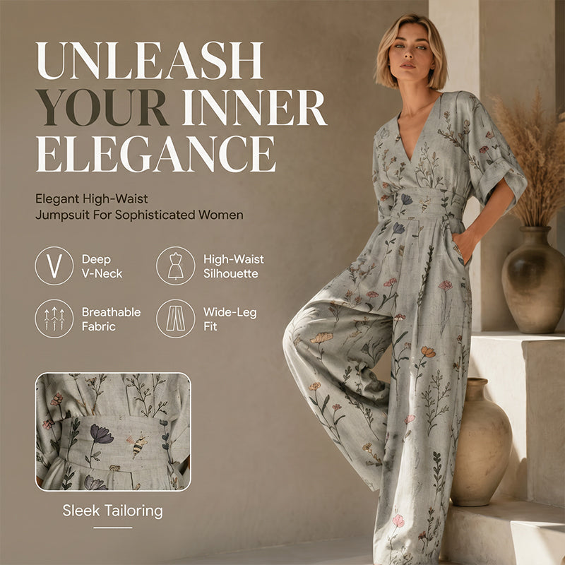 Mono poliéster floral con cintura marcada para verano elegante