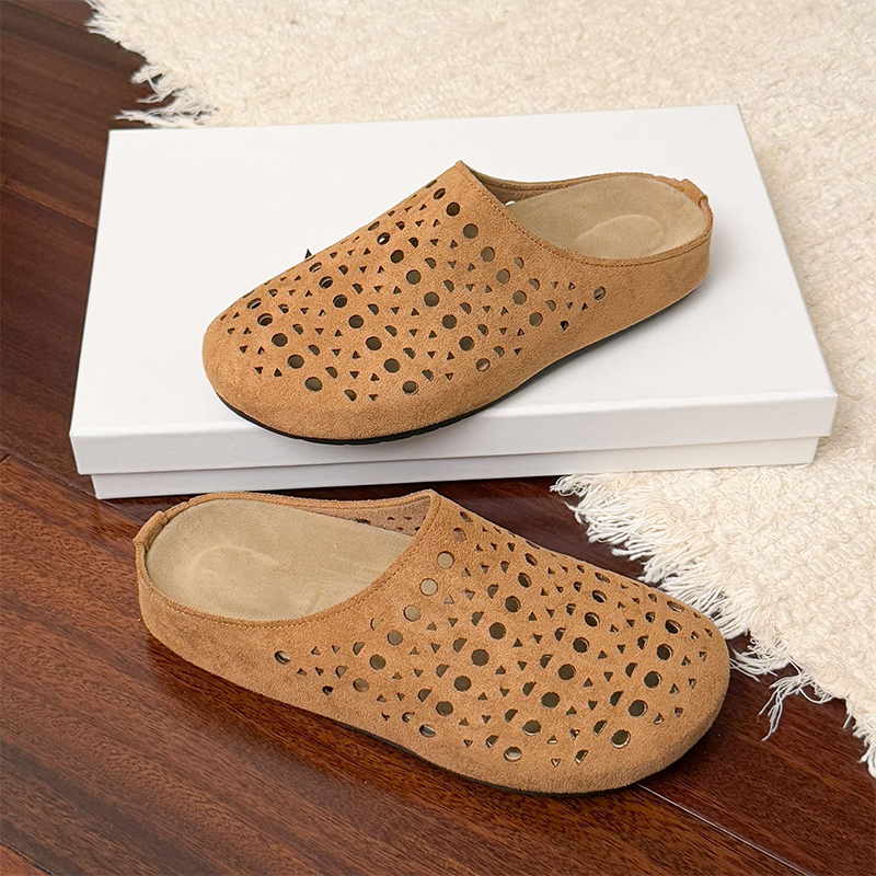Zapatillas mujer caladas de ante sintético con suela cómoda