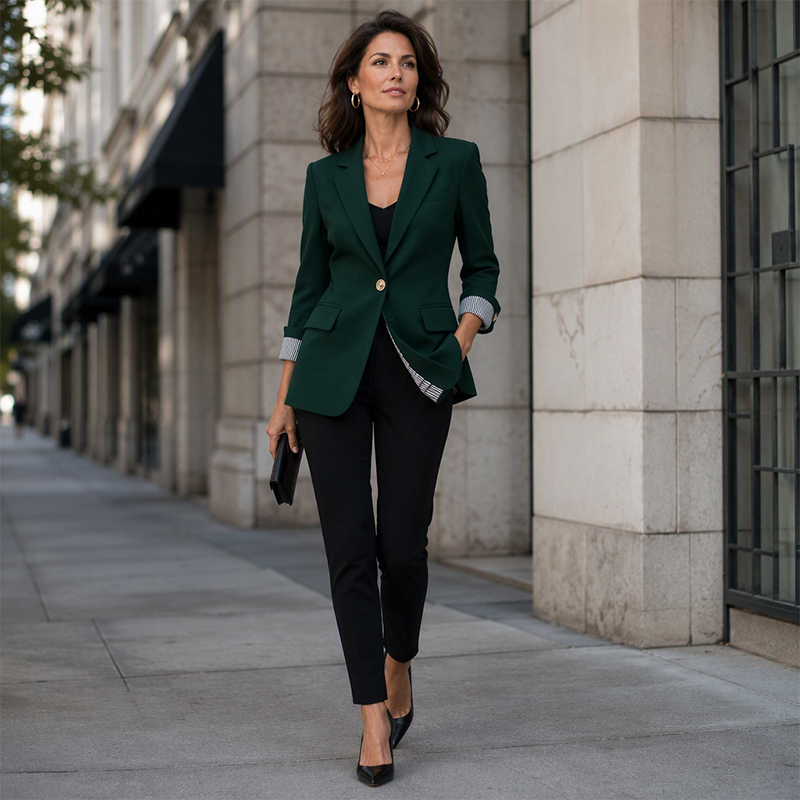 Blazer ligero mujer con solapa y corte estructurado