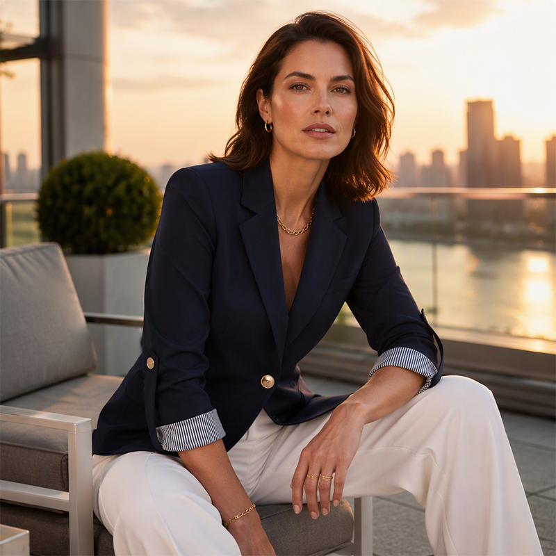 Blazer ligero mujer con solapa y corte estructurado