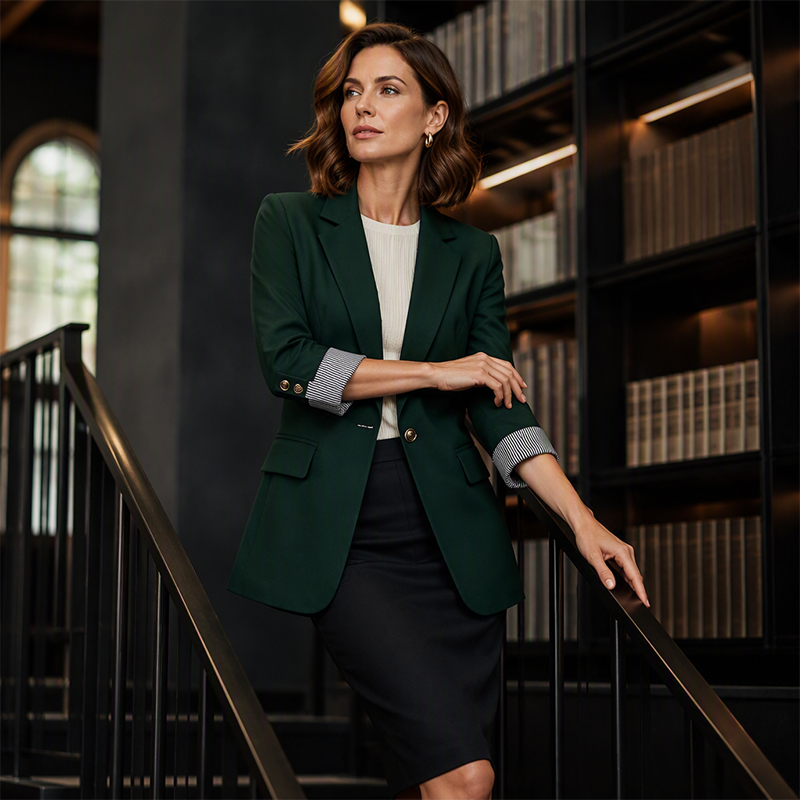 Blazer ligero mujer con solapa y corte estructurado