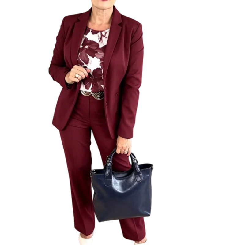 Conjunto de mujer de tres piezas con blazer y pantalón elegante