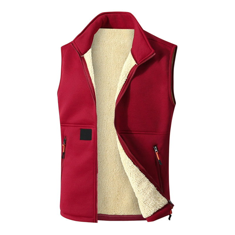 Chaleco de invierno con cremallera y cuello alto para mujer