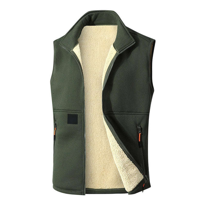 Chaleco de invierno con cremallera y cuello alto para mujer