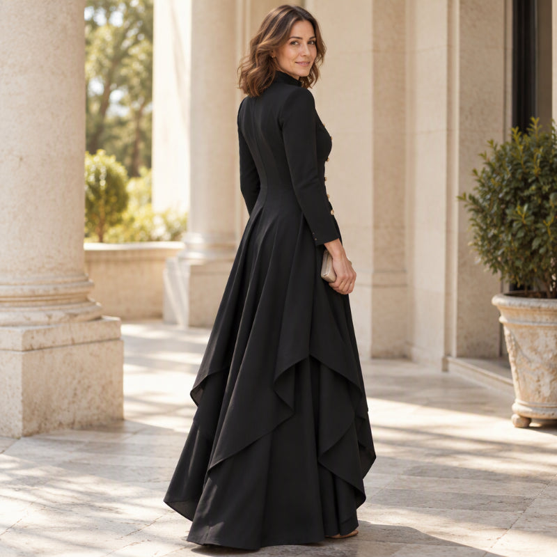 Conjunto elegante para mujer con blusa larga y pantalón ancho